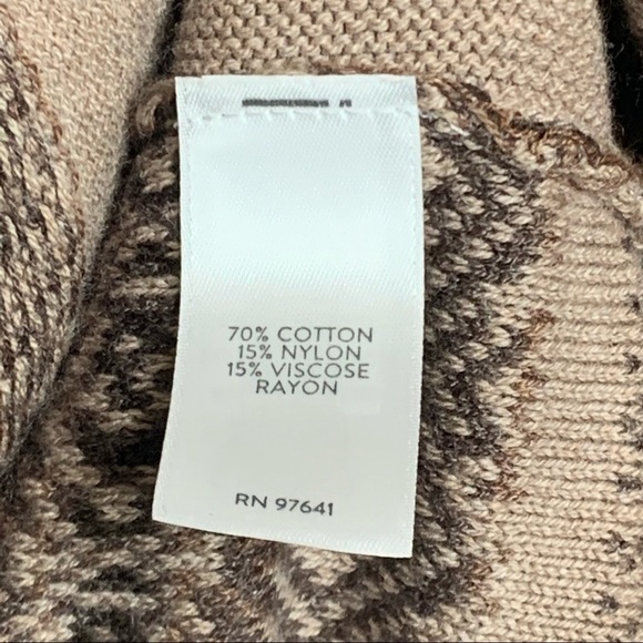 J Jill Waterfall Open Cardigan Striped Neutral Browns Women’s Size L - Picture 7 of 9
